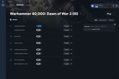 Warhammer 40,000: Dawn of War 3 (III) Cheats & Trainers for .